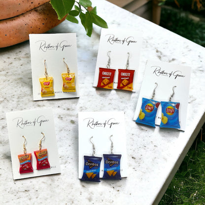 Snack Attack: Grab Your Chip Bag Earrings - Choose from Tasty Designs!