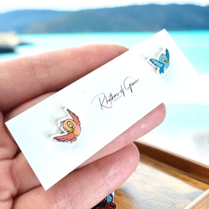 Flutter into Fairytales with Our Cartoon Bird Stud Earrings! 