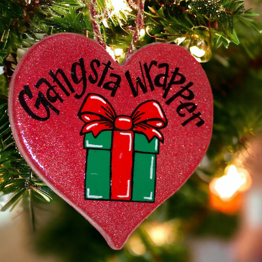 Holiday Hustler: Gangsta Wrapper Ornament for the Gift-Wrapping MVPs!