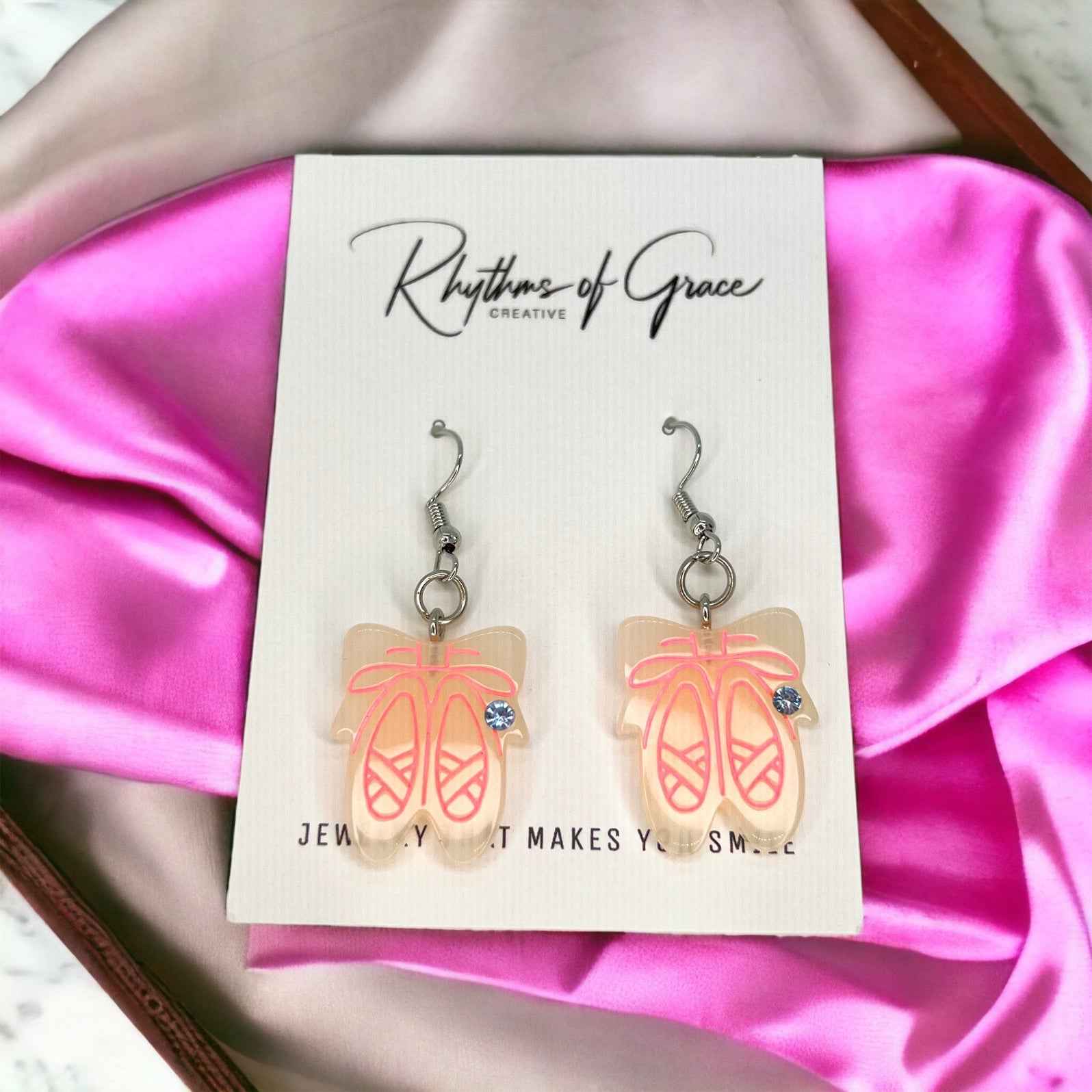 Twirl-Worthy Sparkle – Ballerina Slipper Earrings for Dancers & Dreamers🩰