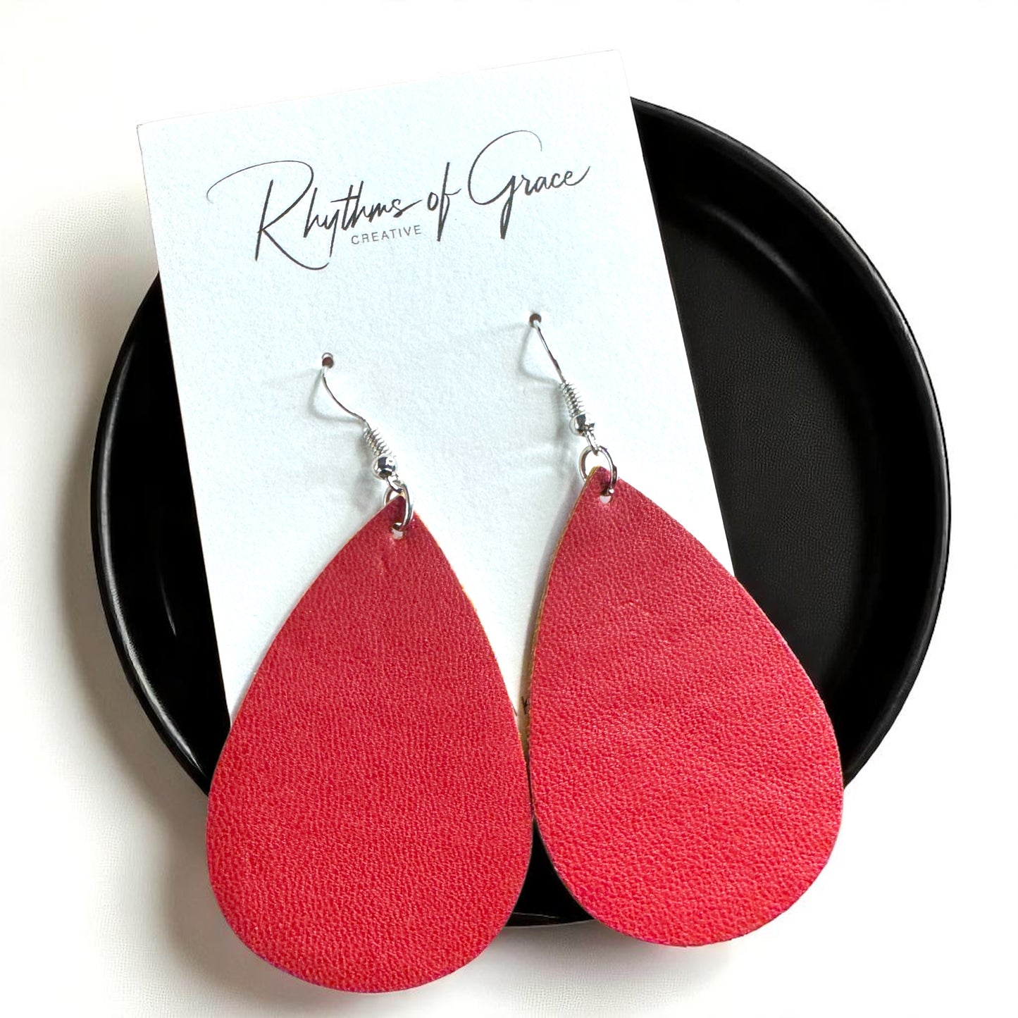Teardrop Bliss: Colorful Faux Leather Dangle Earrings for Every Occasion