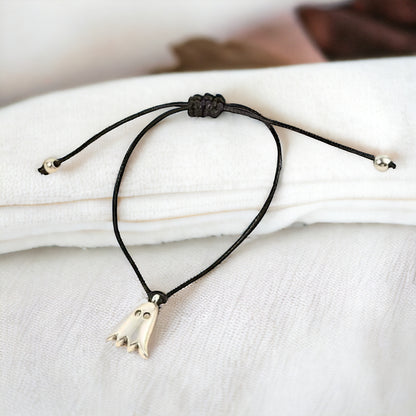 Spellbinding Halloween Wish Bracelet with Silver Ghost Charm! 👻