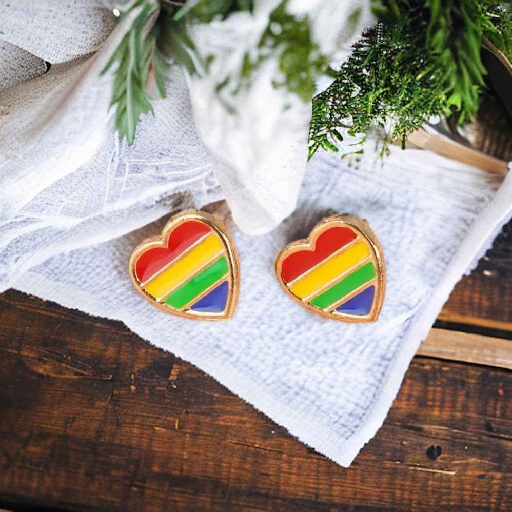 Rainbow Stud Earrings - Sparkle with Pride!