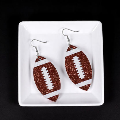 Score Big with Sparkle! Glitter Football Dangle Earrings 🏈