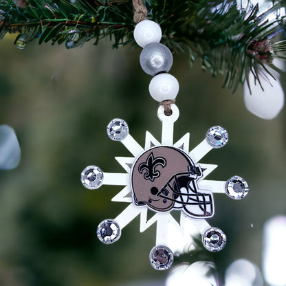 Saintsational Holiday Cheer: Handmade New Orleans Saints Snowflake Ornament!