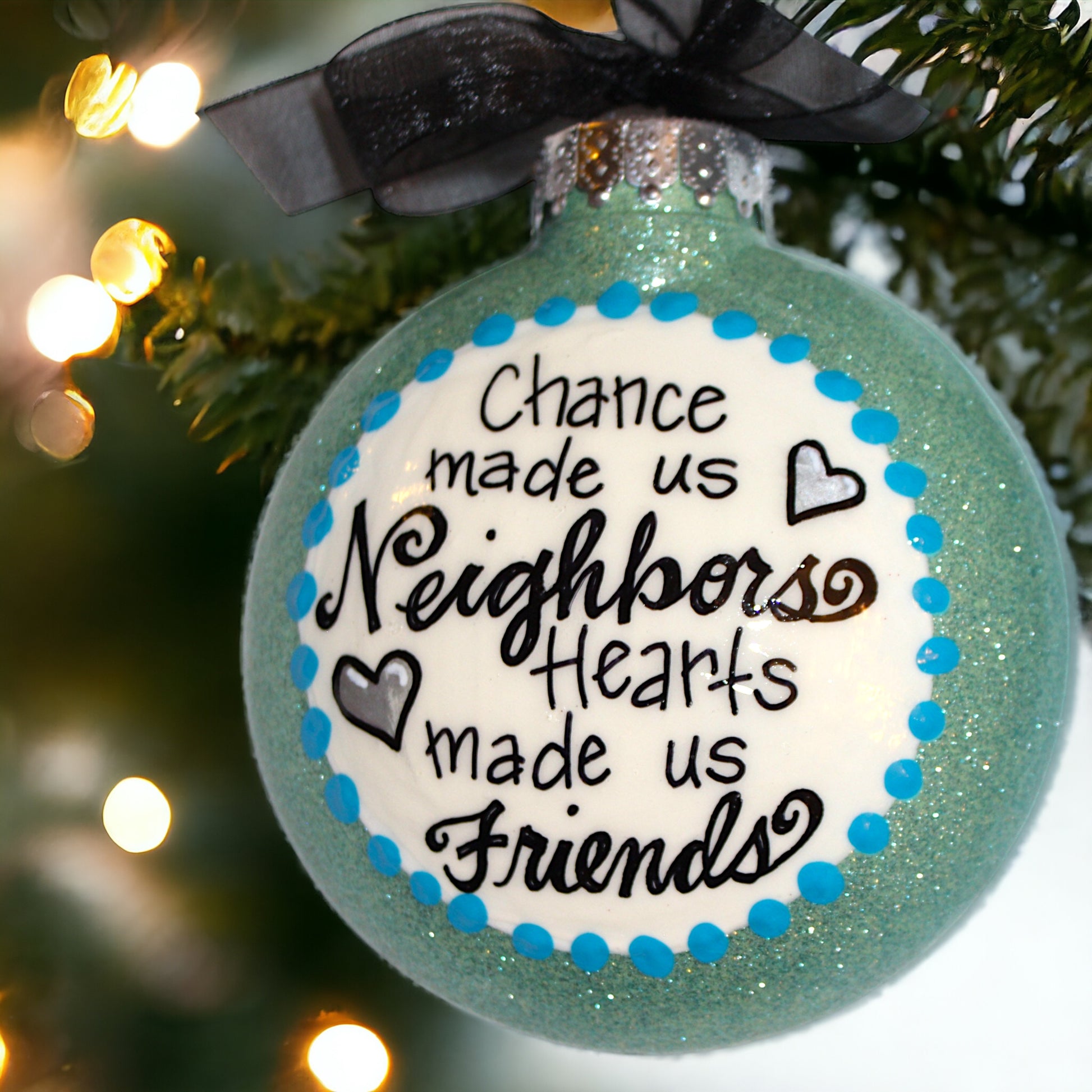 Neighbor Ornament - Handmade Friendship Christmas Holiday Decor - Neighborhood Gift - Personalized Acrylic Ornament - Rhythms of Grace Creative
