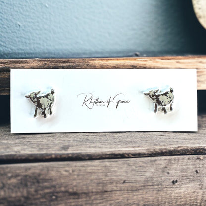 Goats Galore: Adorable Goat Stud Earrings! 🐐