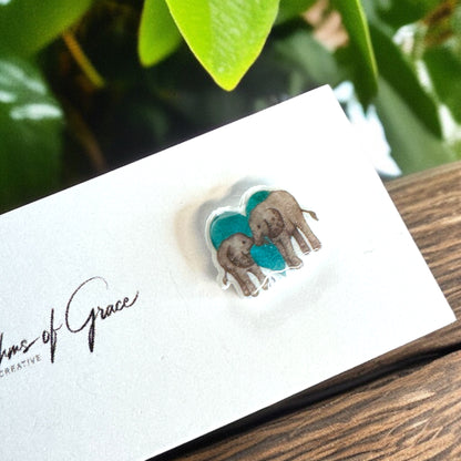 Adorable Elephant Stud Earrings - Two Delightful Designs! 