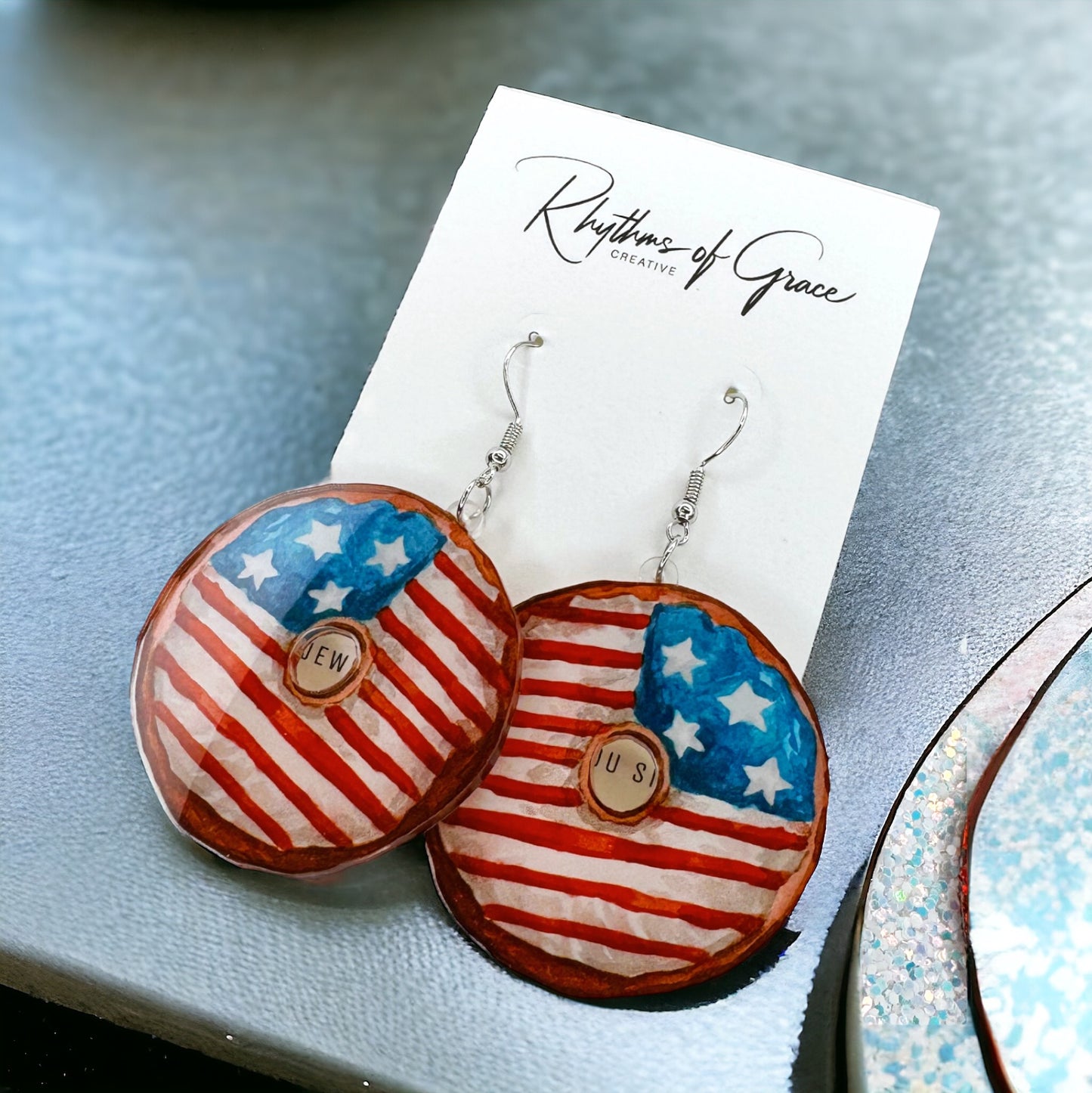 Sweeten Your Independence Day with Patriotic Donut Dangle Earrings!
