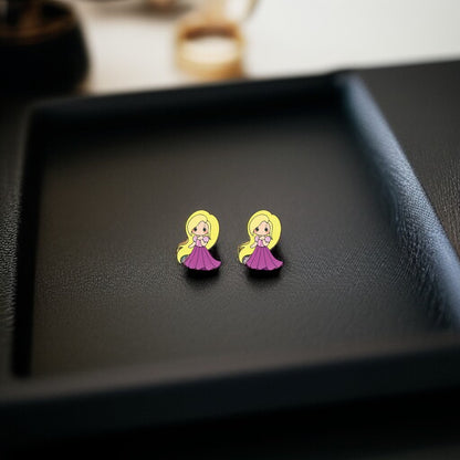 Enchanting Cartoon Princess Stud Earrings - Sparkle Like Royalty! 👑