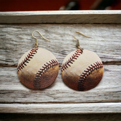 Home Run Style: Realistic Baseball Dangle Earrings!