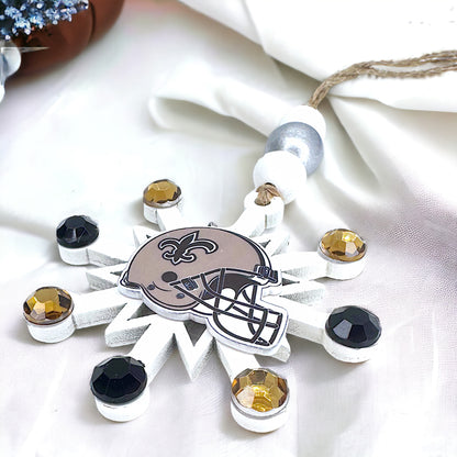 Saintsational Holiday Cheer: Handmade New Orleans Saints Snowflake Ornament!