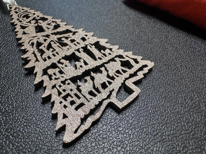 Illuminate Christmas Spirit: Handmade Laser Cut Jesus Story Tree Ornament! Sparkly Glitter Gold Holiday Gift