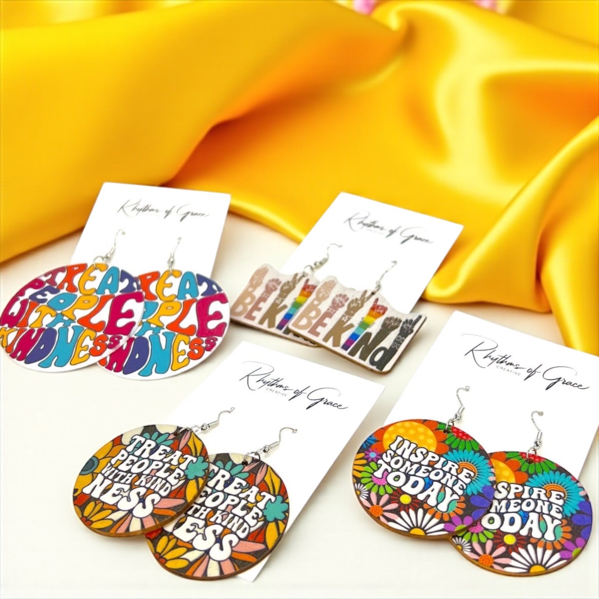 Kindness Earrings Collection: Spread Love & Positivity! 🌈 - Rhythms of Grace Creative