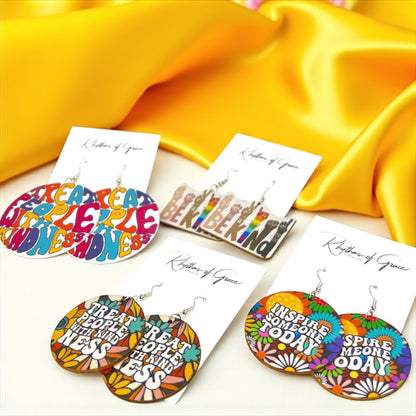 Kindness Earrings Collection: Spread Love & Positivity! 🌈 - Rhythms of Grace Creative