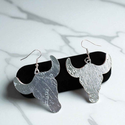 Giddy Up Glam: Rhinestone Longhorn Dangle Earrings