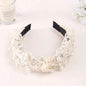White Pearl Headband - Bridal Headpiece, Beaded Headband, Faux Pearls, White Headpiece - Rhythms of Grace Creative