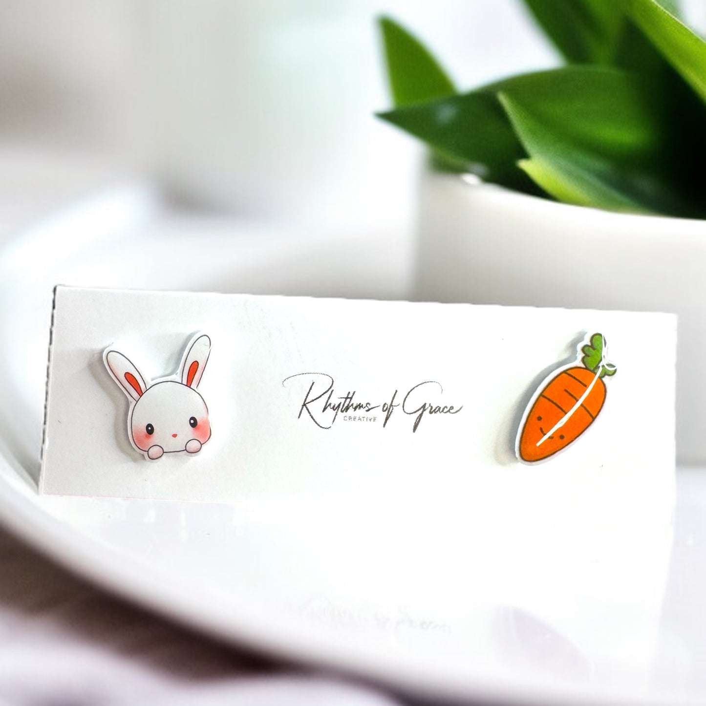 Adorable Duo Stud Earrings – Moo, Hop, and Delight! 🎉