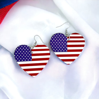 Show Your Spirit with Patriotic Red, White, and Blue Dangle Earrings! 🇺🇸