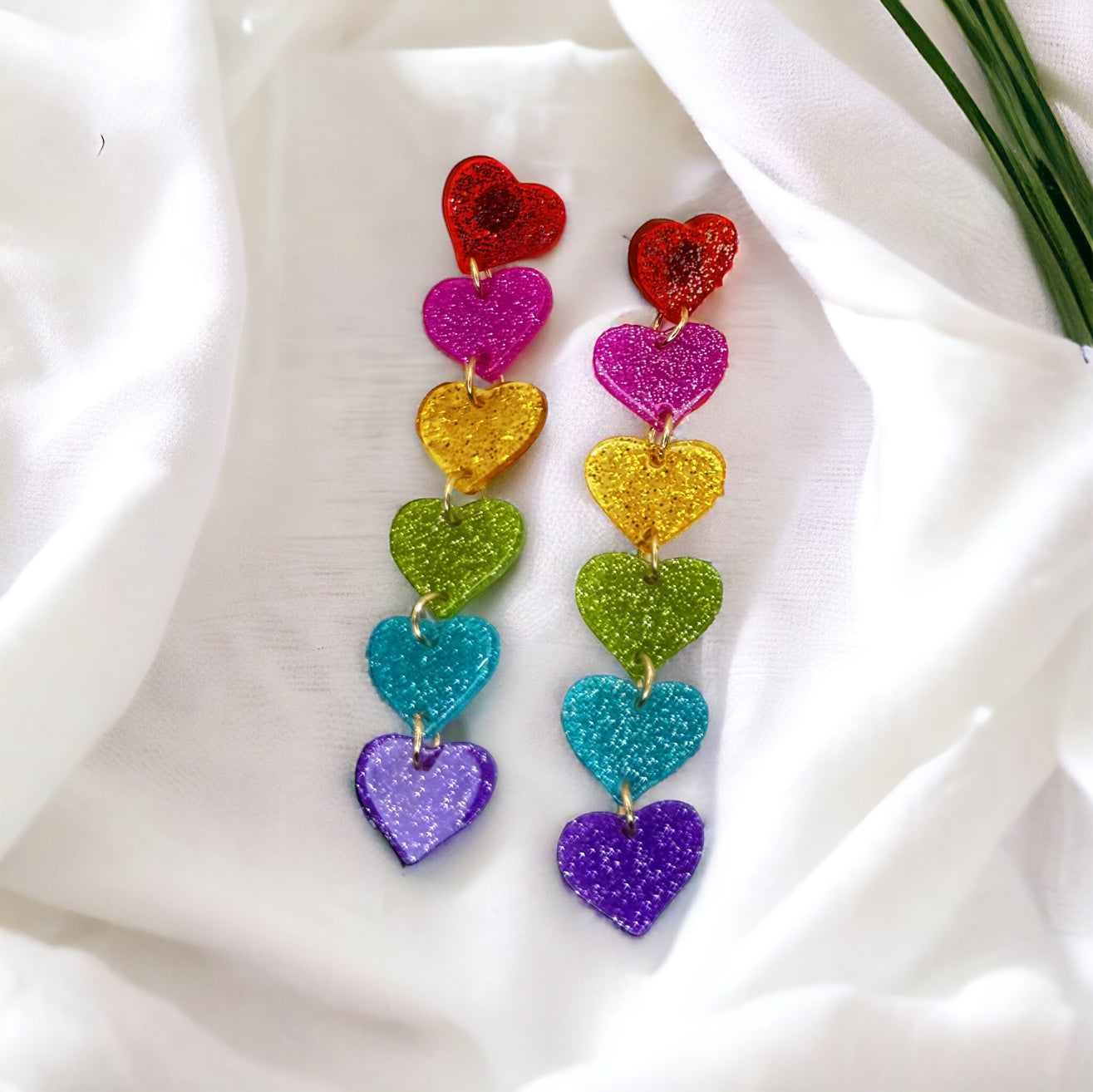 Rainbow Heart Earrings - Dazzle & Delight! 🌈