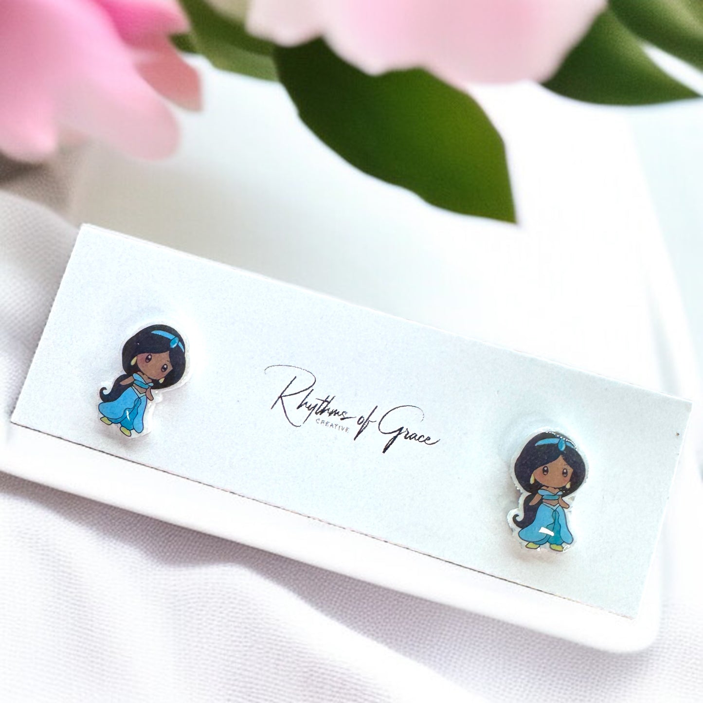 Enchanting Cartoon Princess Stud Earrings - Sparkle Like Royalty! 👑