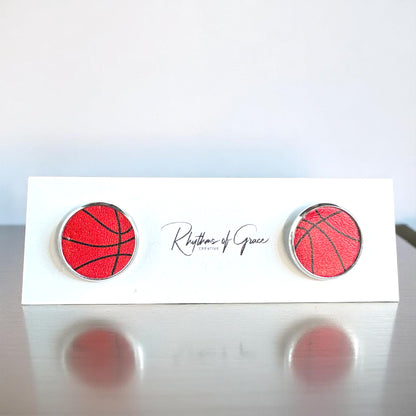 Slam Dunk Style: Basketball Stud Earrings 🏀