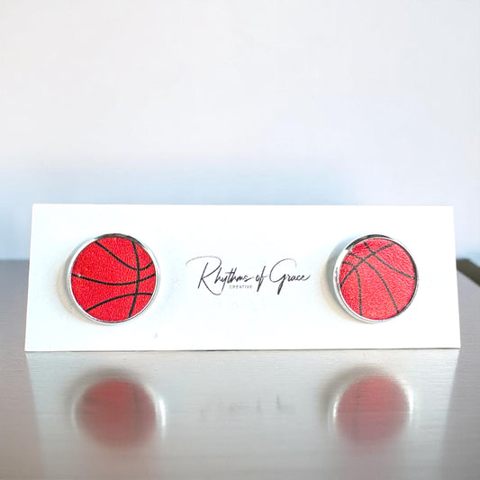 Slam Dunk Style: Basketball Stud Earrings 🏀