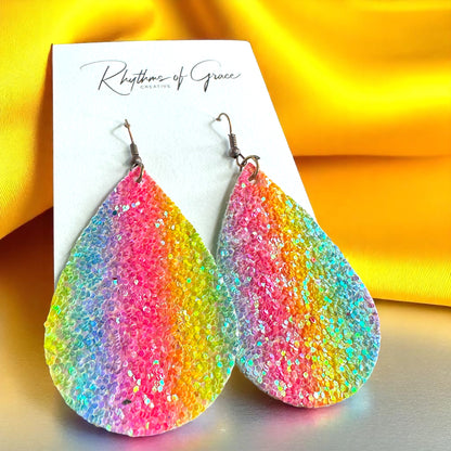 Sparkle and Shine with Neon Glitter Earrings
