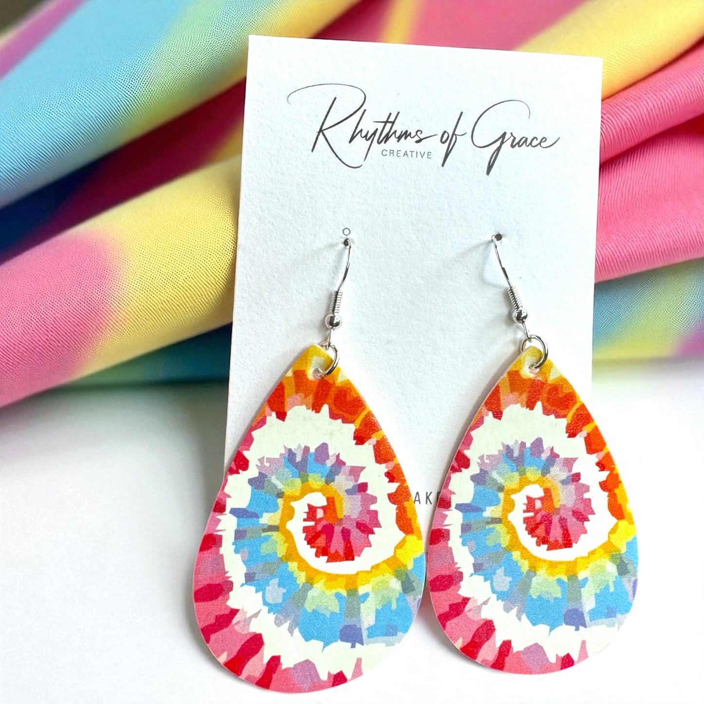 Radiant Rainbow Tie Dye Earrings – Celebrate with Color!