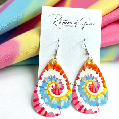 Radiant Rainbow Tie Dye Earrings – Celebrate with Color!