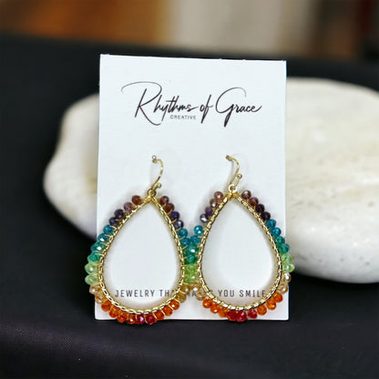 Vibrant Rainbow Crystal Earrings - Sparkle Every Day!