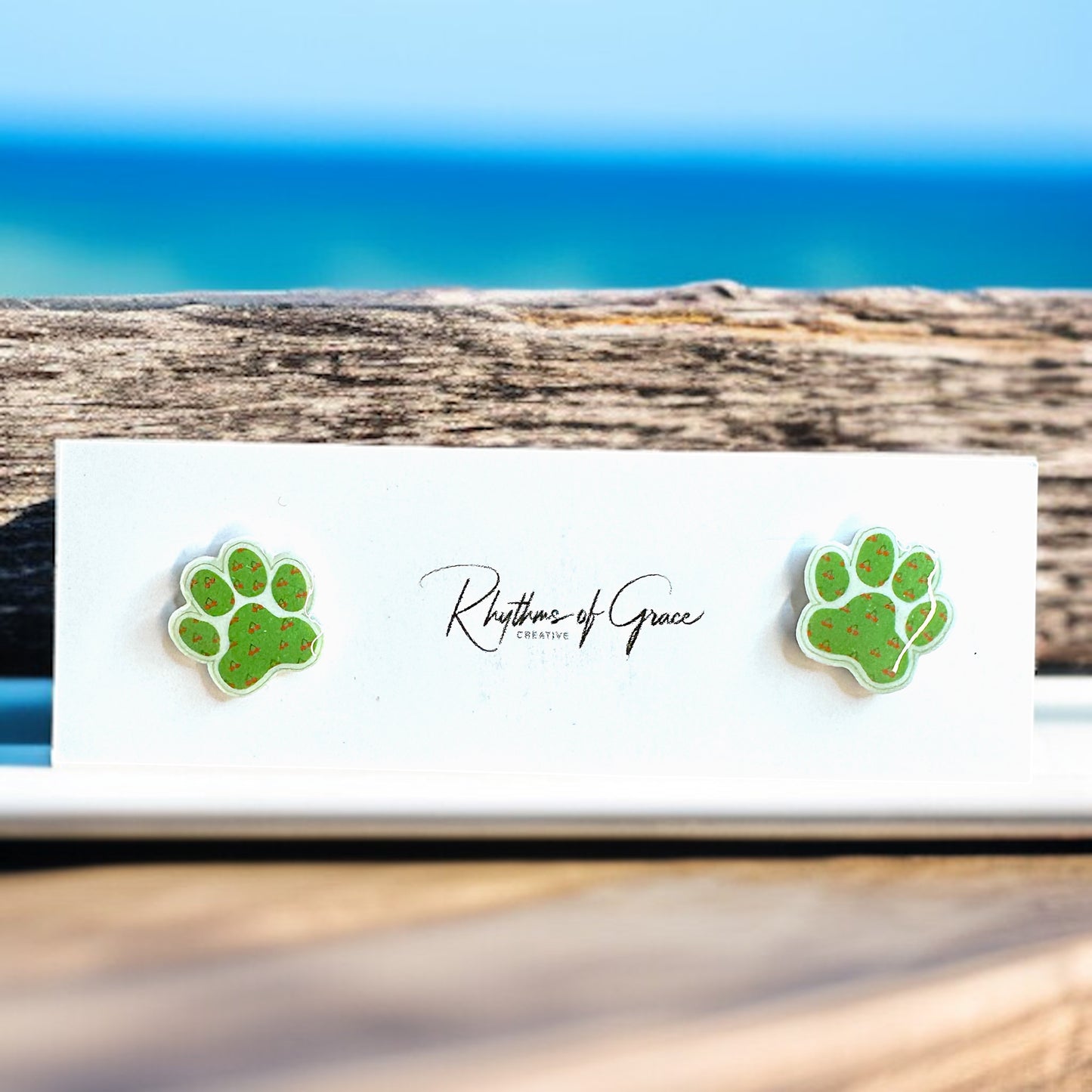 Vibrant Paw Print Studs – A Purr-fect Gift!