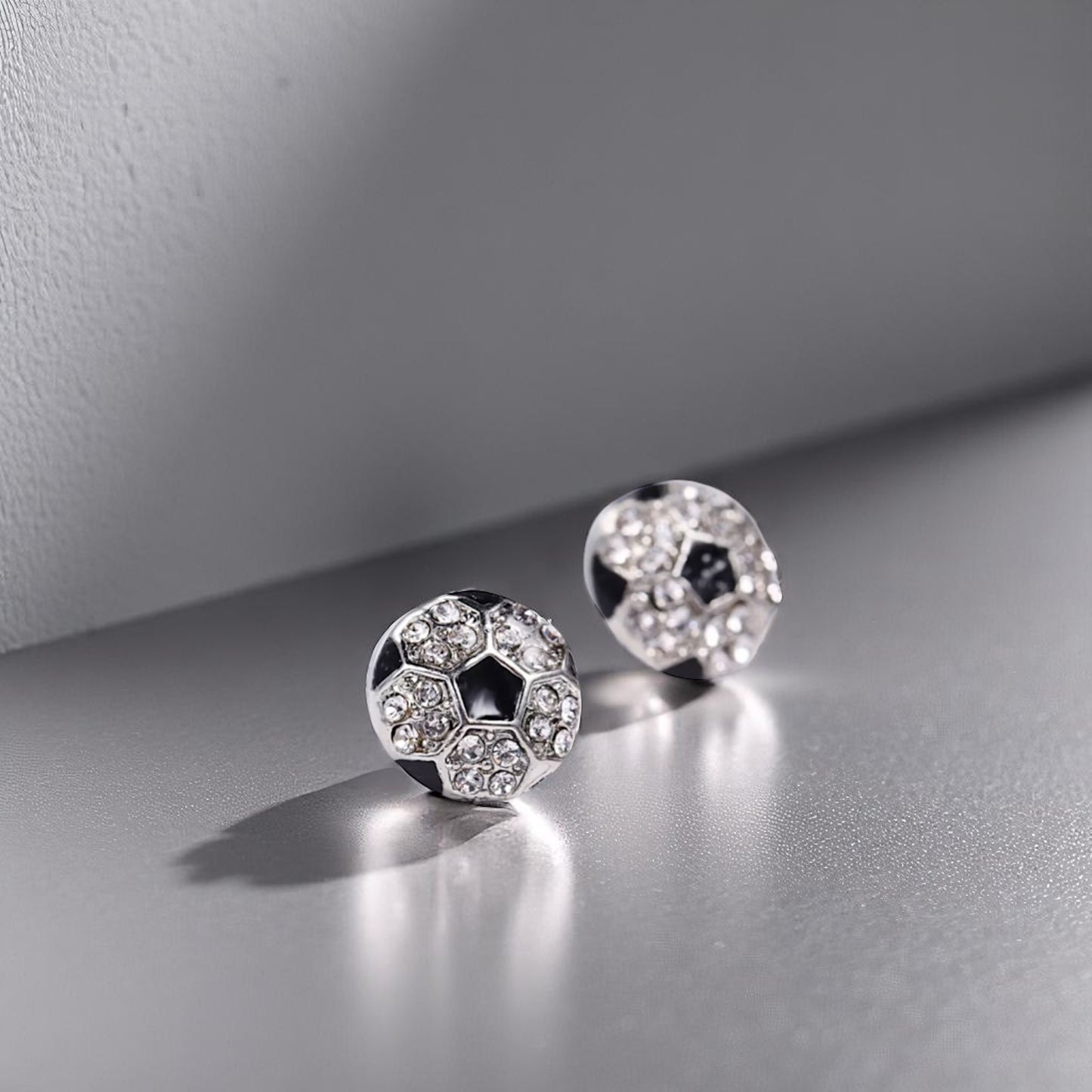 Score Big with Sparkle! Rhinestone Sports Stud Earrings
