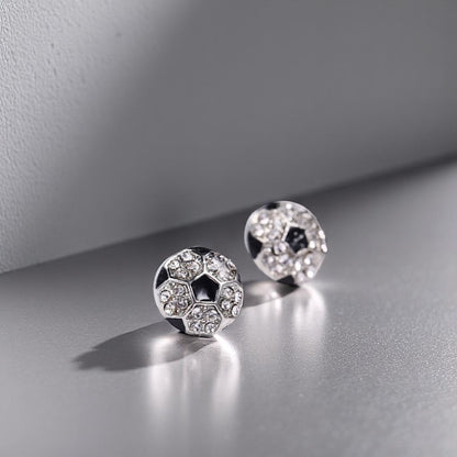Score Big with Sparkle! Rhinestone Sports Stud Earrings