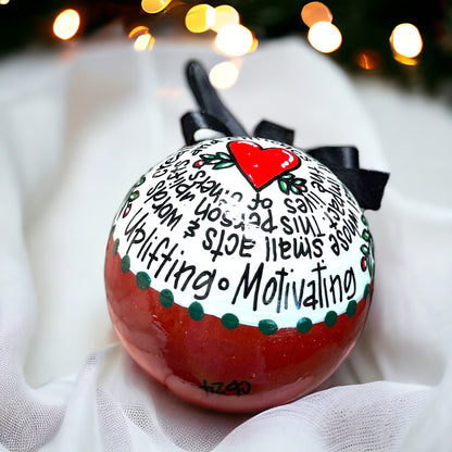 Difference Maker Christmas Ornament – Hand-Painted Acrylic Gift for Inspiration & Motivation!