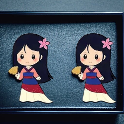 Enchanting Cartoon Princess Stud Earrings - Sparkle Like Royalty! 👑
