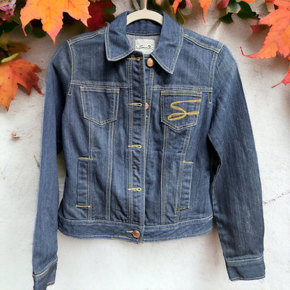 Hand Painted Jean Jacket: “In My Pumpkin Spice Era” I Ladies Size Small