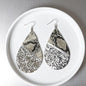 Slither in Style with Our Snake Print Teardrop Dangle Earrings! 🐍