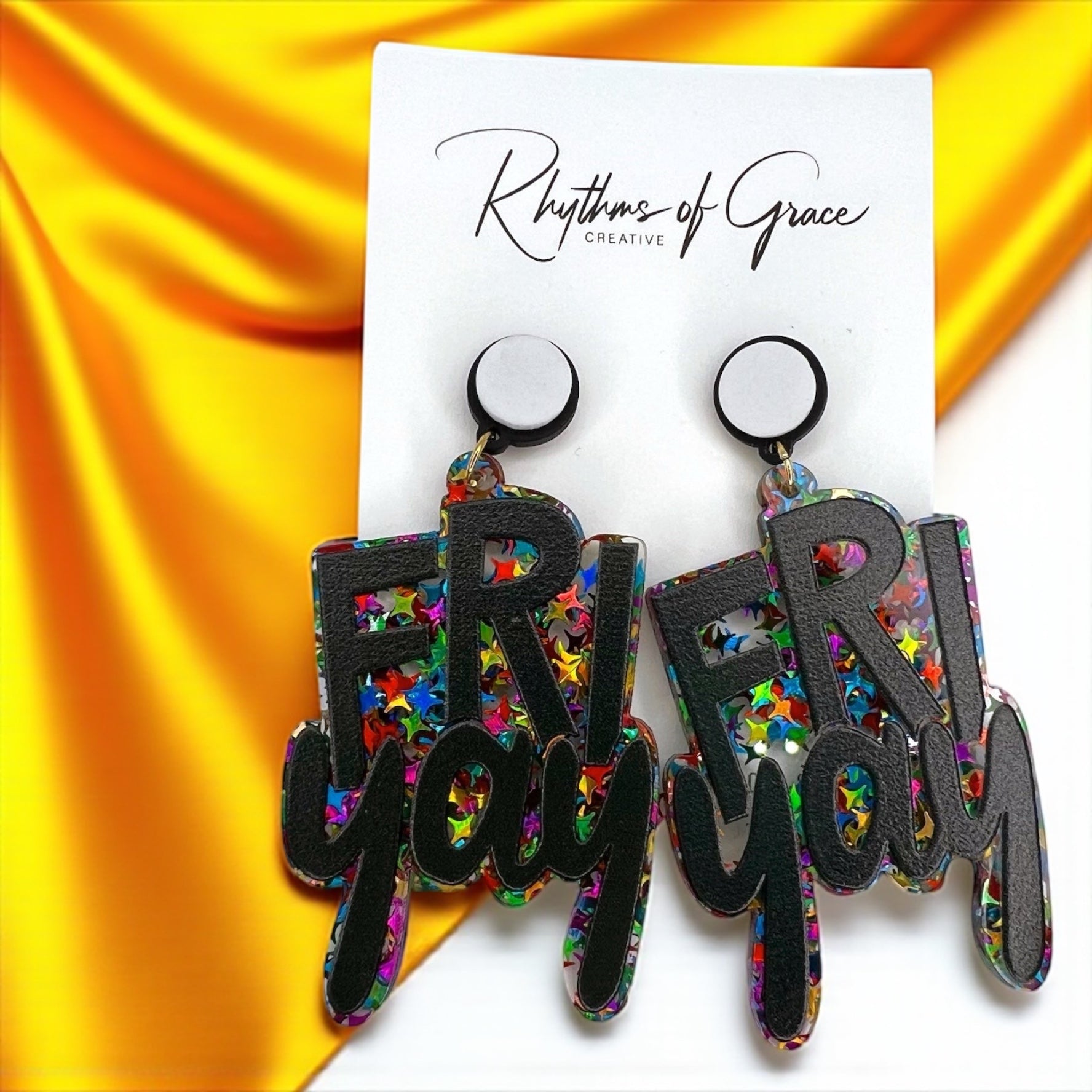FRIYAY Earrings: Your Weekend Statement Piece! ✨ - Rhythms of Grace Creative