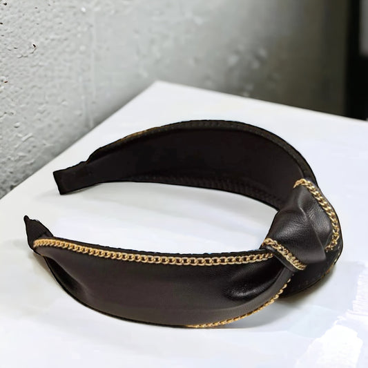 Black and Gold Headband - Handmade Headpiece, New Orleans Headband, Holiday Headpiece, Beaded Headband