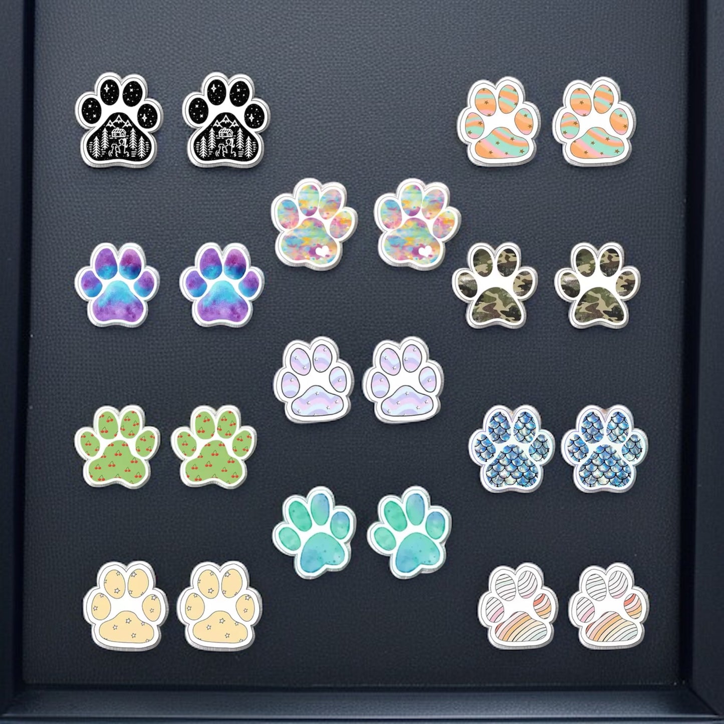Vibrant Paw Print Studs – A Purr-fect Gift!