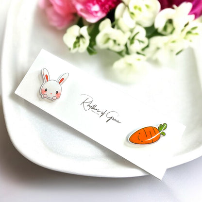 Adorable Duo Stud Earrings – Moo, Hop, and Delight! 🎉