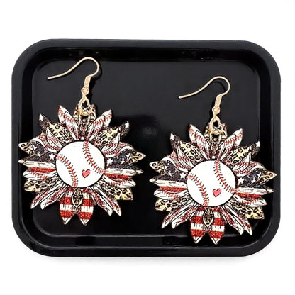 Swing for Style: Unique American Baseball Dangle Earrings!