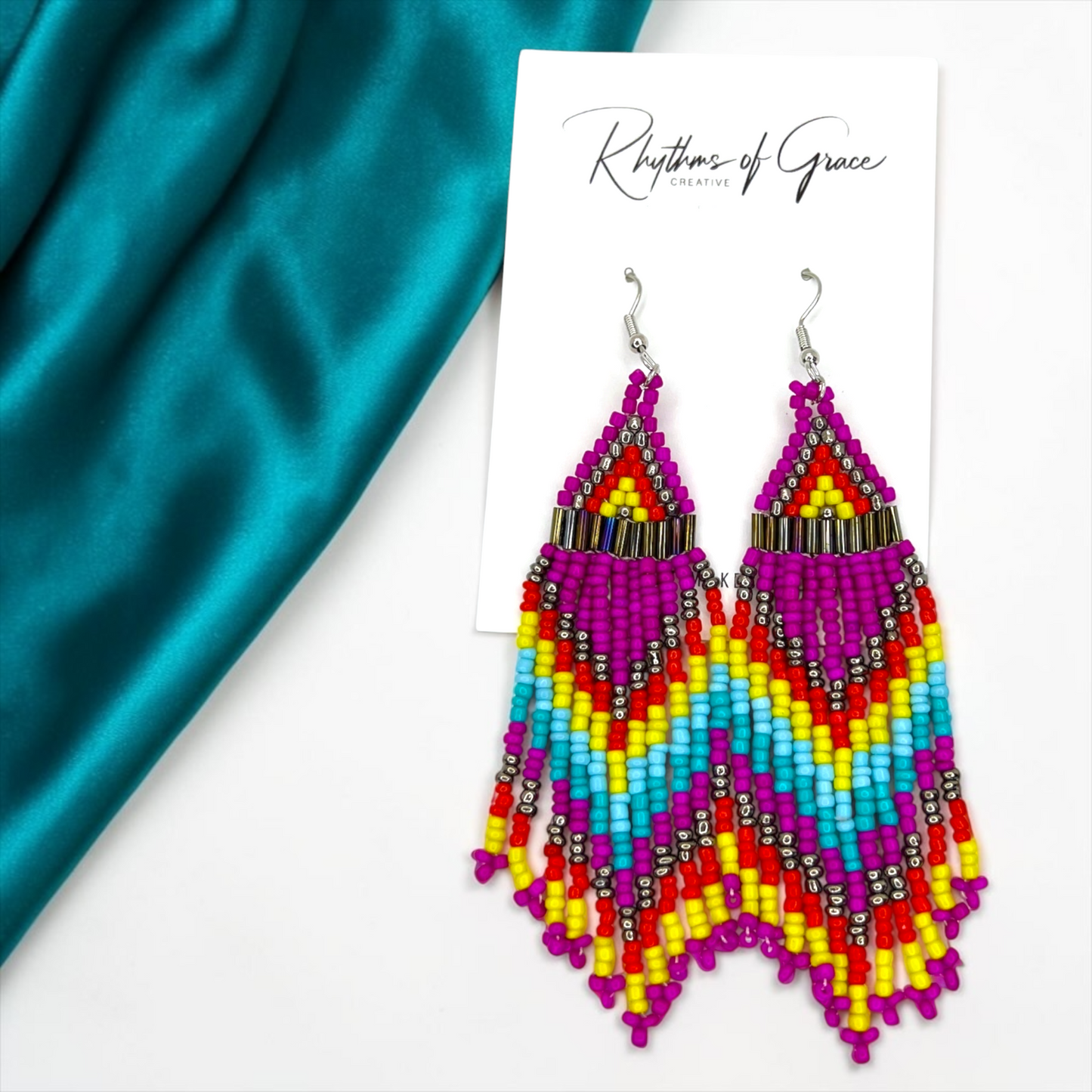 Festival Babe Beaded Fringe Earrings | Bold Boho Statement Earrings | Western Boutique Jewelry