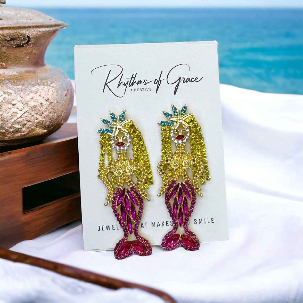 Mermaid Vibes Only: Rhinestone Drop Earrings – 3 Magical Styles! 🧜‍♀️