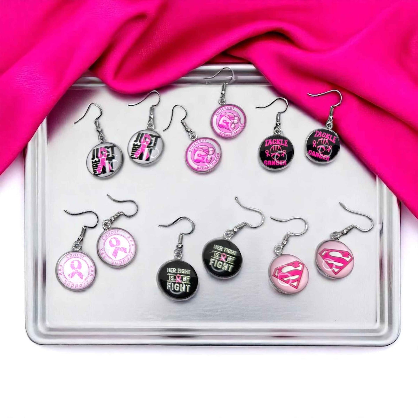 Fight Like a Girl (and Look Fabulous Doing It!) - Breast Cancer Awareness Earrings 💖