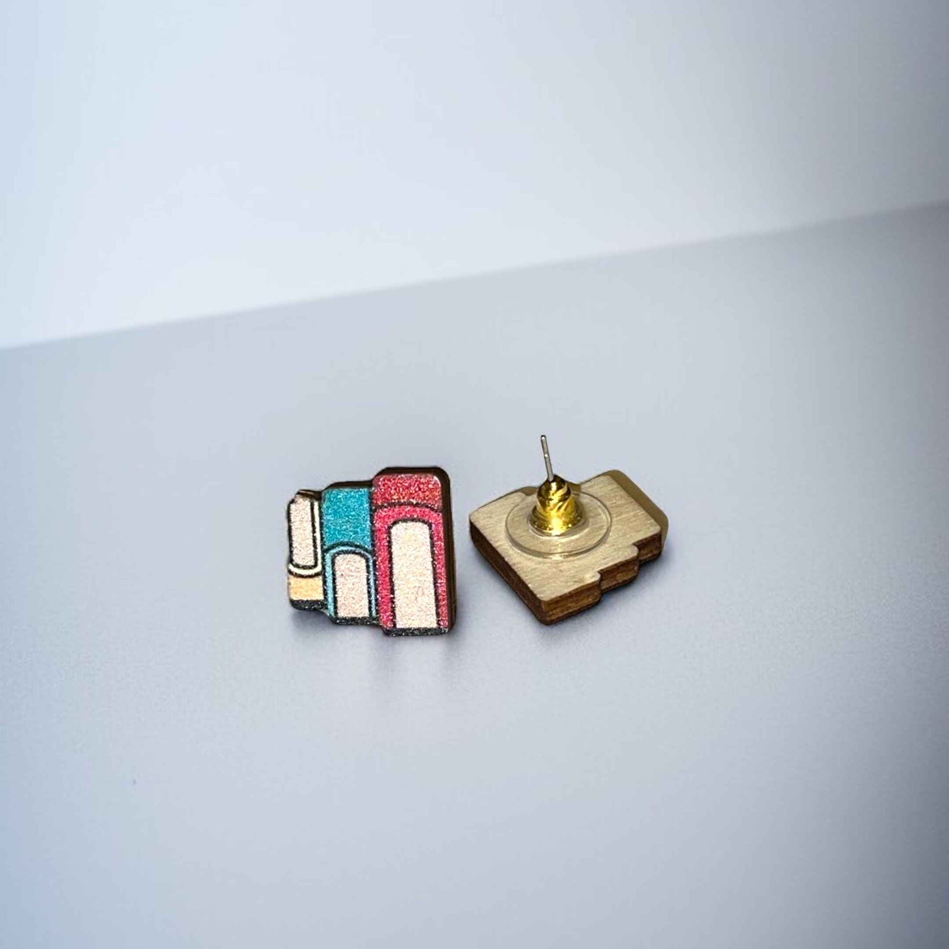 Stack of Books Stud Earrings - Perfect for Book Lovers! 📚