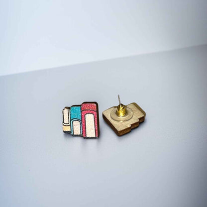 Stack of Books Stud Earrings - Perfect for Book Lovers! 📚
