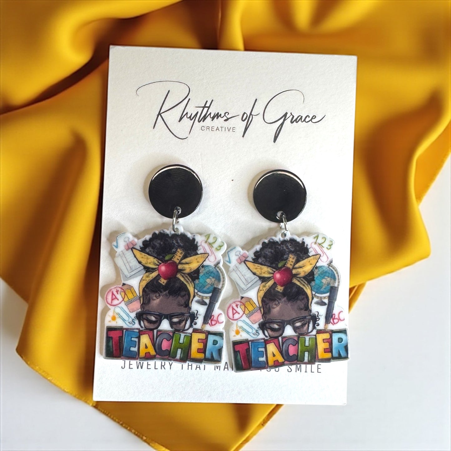 Smart & Stylish: Teacher Dangle Earrings for Every Educator! - Rhythms of Grace Creative