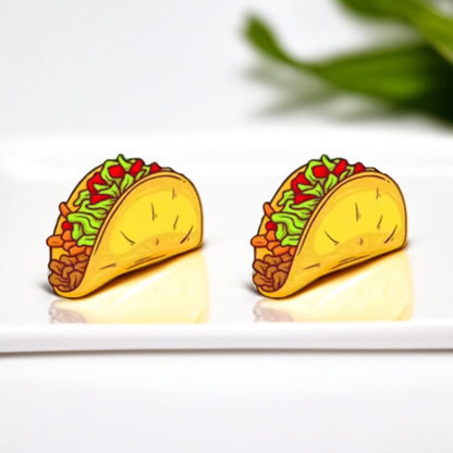 Taco 'Bout Style: Fun Taco Stud Earrings! 🌮